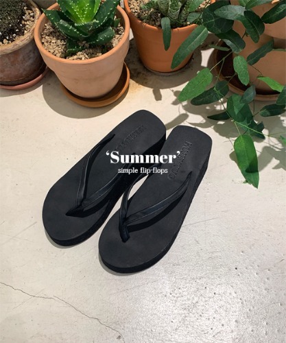 여름 심플 통굽 쪼리 shoes (2color)