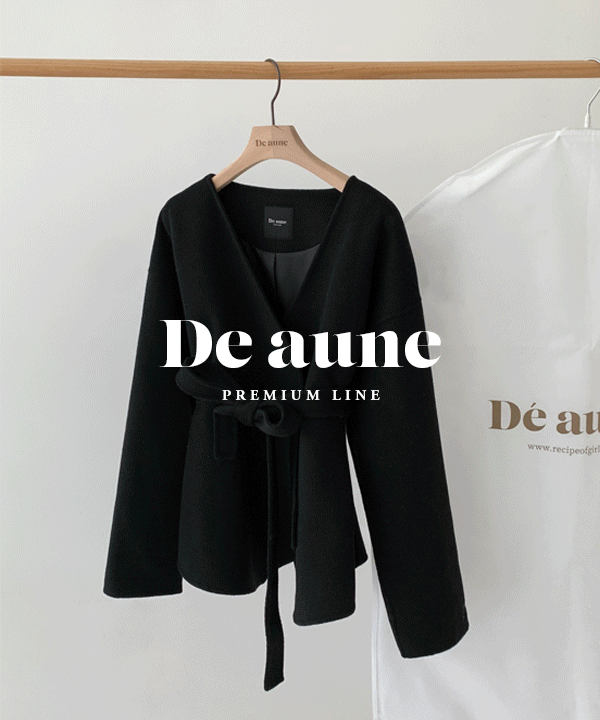 [De aune] 라비앙 로브 숏 핸드메이드 코트 ct (Black color)(호주산 울80%)