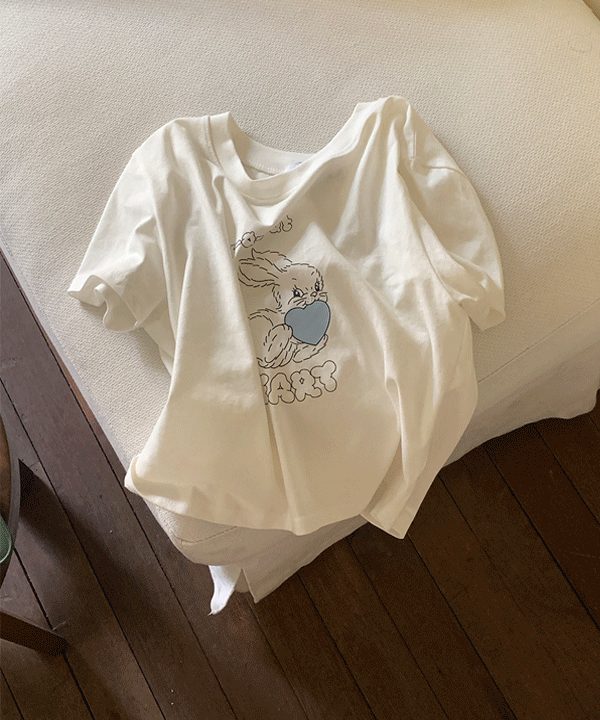 버니 프린팅 반팔 티셔츠 tee (2color)