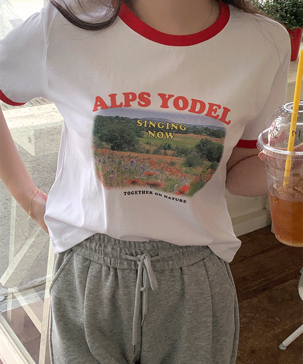 알프스 배색 반팔 티셔츠 tee (2color)