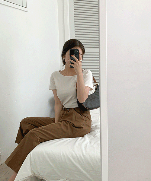 [소녀made] 딥 라운드 u넥 티셔츠 tee (3color)