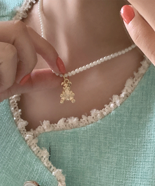 리틀베어 진주 목걸이 necklace (2color)