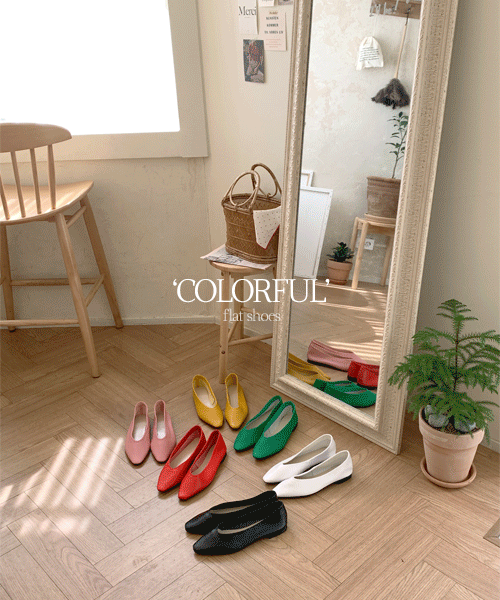 컬러풀 뾰족코 플랫슈즈 shoes (8color)