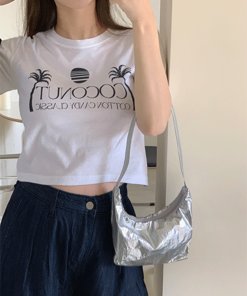 코코넛 크롭 반팔 티셔츠 tee (2color)